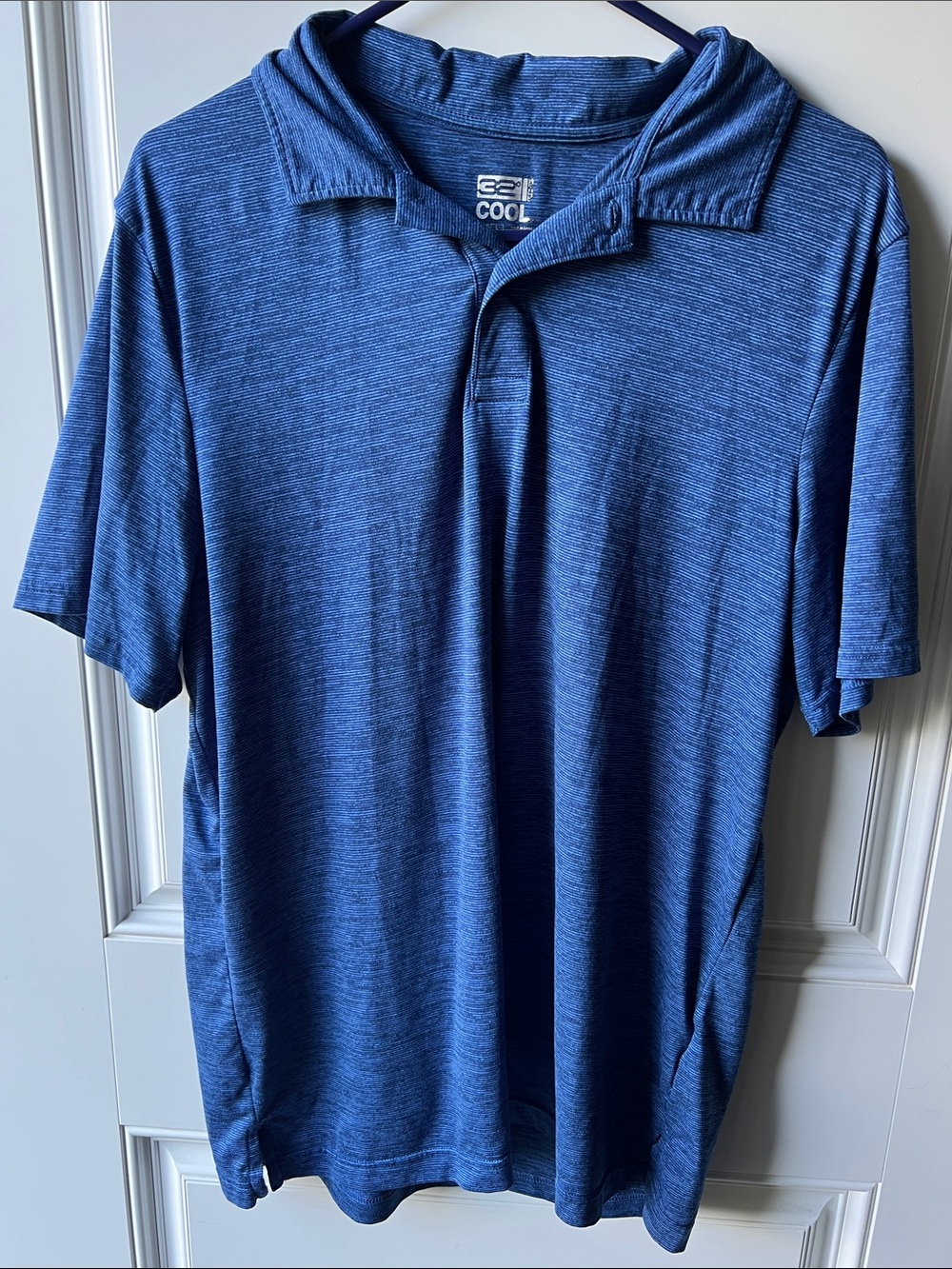 Men's Heathered Navy Blue Performance Polo